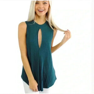 Free People Faye Keyhole Ribbed Top